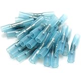 SOLOOP Insulated Heat Shrink Butt Wire Electrical Crimp Terminal Connector 14-16AWG Set Of 100