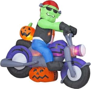 Airblown Inflatable 5 Ft Long Monster on a Motorcycle