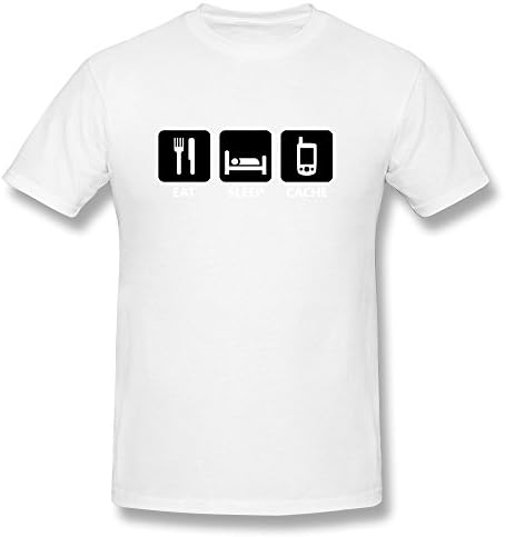 NewZoX Men's Geocaching T-Shirt White US Size L