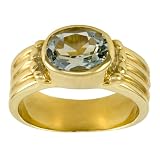 10k Yellow Gold Oval-Cut Aquamarine Ring