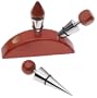 Hoffritz 3-Piece Wood Wine Topper Set with Stand