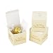 Hortense B. Hewitt Wedding Accessories, Favor Boxes, Ivory and Gold 50th Anniversary, Pack Candle of 25