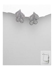 Marcasite Earrings In 92.5 Sterling Silver