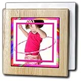 Hula Hoop Girl - 6 Inch Tile Napkin Holder