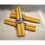Organic Hand Made 100% Beeswax Taper Thick Decorative Candles - 10" Tall, 7/8 Thick (Pack of 6)