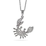 Eve's Addiction Pave Sterling Silver Fiddler Crab Pendant