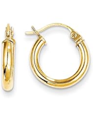 MadiK® Kids 14k Yellow Gold Polished 2mm Small Hinged Hoop Earrings