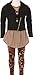 Little Girl Jackets Necklace Shirt Tank Pant Legging Girls 4 Pieces Clothing Set