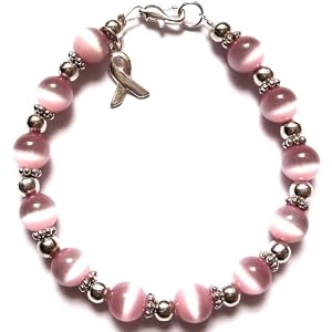Prepackaged (7 3/4 in.) Breast Cancer Awareness Bracelet, 8mm