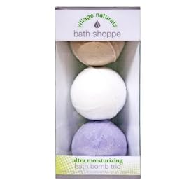 Village Naturals Bath Shoppe Bath Bomb Trio (Lavender, Vanilla & White Tea) 5.28 oz