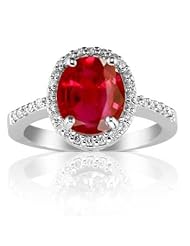 1.97ct Oval Ruby & Vs Diamond Ring 14k Gold
