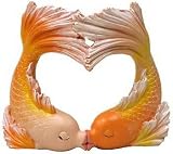 Resin Ornament - Kissing Goldfish Heart 2 Small