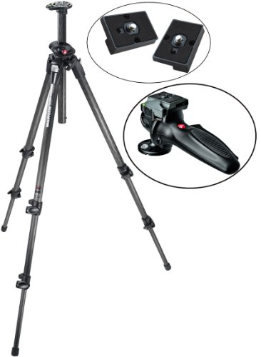 Manfrotto 190CXPRO3 Carbon Fiber Tripod with 327RC2 Head + 2 Bonus RC2 Replacement Plates
