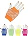 Dramatic 80's Fishnet Gloves, Light Orange