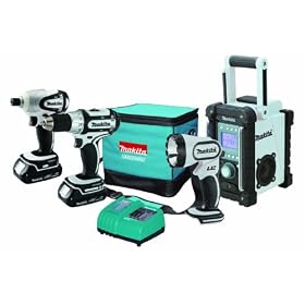 Makita LCT400W 18-Volt Compact Lithium-Ion Cordless 4-Piece Combo Kit by Makita