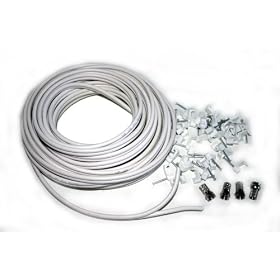 HDinterconnects 10m WHITE wf65 twin coax Wiring kit for Dish LNB to Sky+ SkyHD Freesat satellite receiver Freesat Foxsat HD PVR