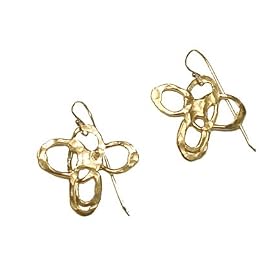 Gold Violet Earrings