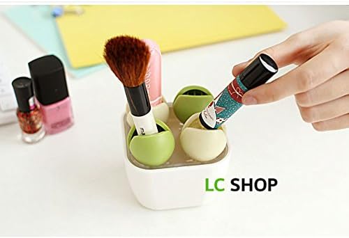 JKT Creative Mini Flower Bud Shaped Two-layer Desktop Holder Organizer，For Office /Home /Lady /Girl (Green)