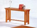Mission Style Sofa Console Table in Oak Finish Wood Build