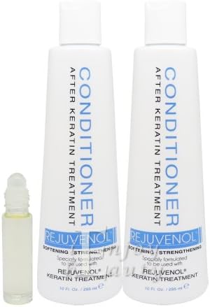 Rejuvenol After Keratin Treatment Conditioner 10oz "Pack of 2" (w/ Roll-on Body Oil)