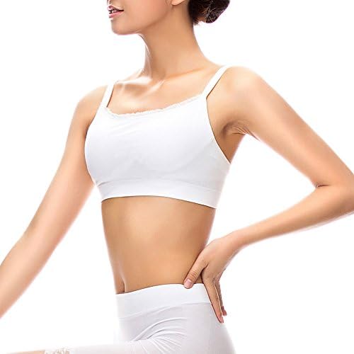 Cnhw Women's Simple Basic Stretch Full Coverage Support Wirefree Cami Bra White 75/34B