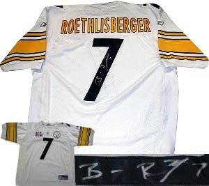 Ben Roethlisberger Signed Pittsburgh Steelers Reebok Authentic White Jersey w/ SB XL Patch