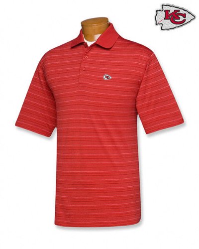 Kansas City Chiefs Precision Stripe Polo Shirt - Small