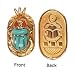 18K Egyptian Jewelry Pendants - Scarab w/ Turquoise and Coral Stone