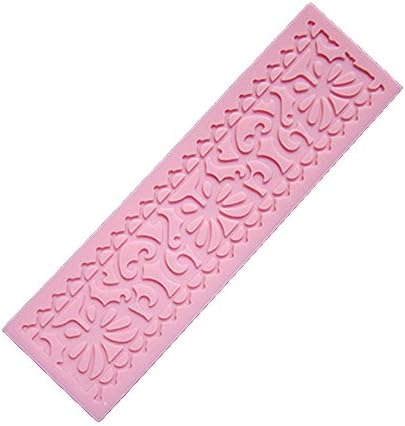 Longzand Molds HY1-160 DIY Cake Decorating Mold with Silicone Lace Mold Mat, Fondant Mold and Silicone Sugar Craft Molds, Pink