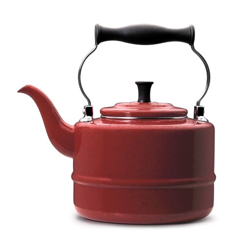 Paula Deen 2 Quart Enamel on Steel Teakettle, Red