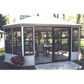 Gazalum 12 x 18 Single Door Glass Window Gazebo-Brown by Gazalum Gazebos
