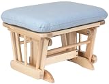 Glider Ottoman - Natural Finish/Blue Mint Fabric