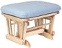 Glider Ottoman - Natural Finish/Blue Mint Fabric