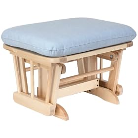Glider Ottoman - Natural Finish/Blue Mint Fabric