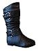 New Girls Kids Buckle Slouch Round Toe Midcalf Winter Shoes Boots