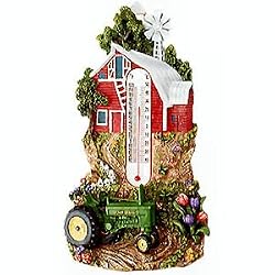 John Deere Farm Scene Thermometer