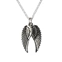 Pendentif en Argent Sterling avec Cha&icirc;ne - Double Aile d'Ange