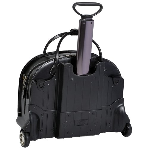 McKleinUSA GLEN ELLYN 94365 Black Leather Detachable-Wheeled Women's Case
