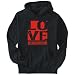 Hoodie Mens Black " LOVE Buddhism " Religions X-Small