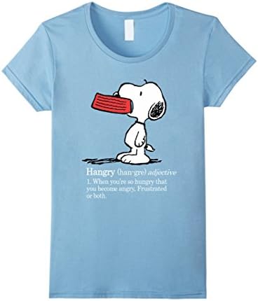 Women's Snoopy-Hangry T-Shirt Large Baby Blue