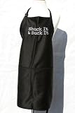 Black Embroidered Apron "Shuck it and Suck it" by KNBC Graphics