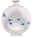 Hand Blown Glass Bluefish Round Bottle 12 X 9
