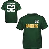 Reebok Green Bay Packers Clay Matthews Youth Name & Number T-Shirt Medium