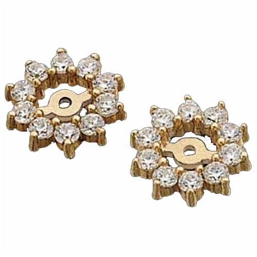 14kt Golden Flower Diamond Earrings Jacket