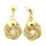 Fashion Jewelry - Gold Plated Dangling Mesh Earrings