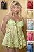 Plus Size Lace Babydoll with Ribbon Trim and Matching Sheer Thong in Various Colors 1x 2x 3x