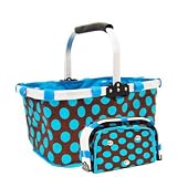 Celeritas Sports; Brown/Blue Fold-up Fashion Market Tote item number 430007