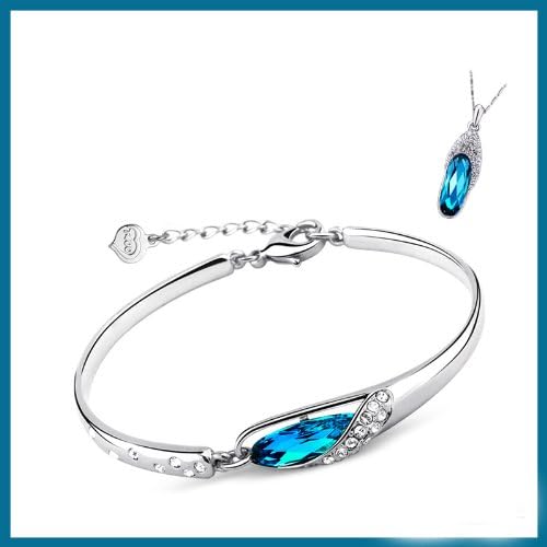 T400 Swarovski Crystal Pure Silver Bracelet Female Korean Fashion Jewelry Jewelry Bracelet Couple Bracelets