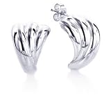 Sterling Silver Polished Triple J Hoop Earring