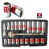 Professional-Quality 3/8 Drive SAE 21-Piece Hi-Visibility Chrome Socket Set